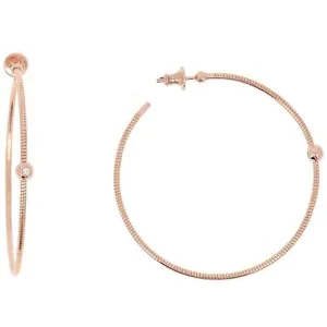 DNA Medium Spring Rose Gold and Diamond Hoop Earrings