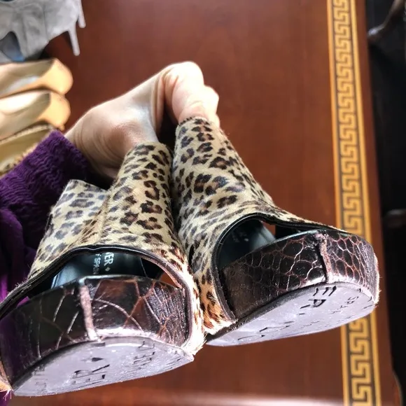 Donald J. Pliner Leopard print calfskin booties