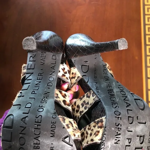 Donald J. Pliner Leopard print calfskin booties