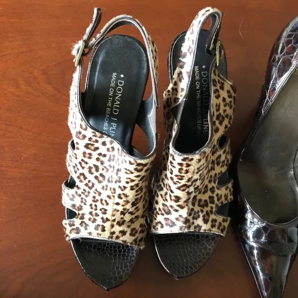 Donald J. Pliner Leopard print calfskin booties