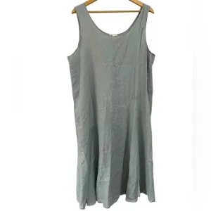 Eileen Fisher Women’s Organic Handkerchief Linen Tank Midi Dress Dawn Light Blue