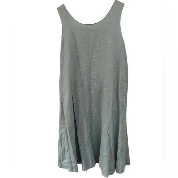 Eileen Fisher Women’s Organic Handkerchief Linen Tank Midi Dress Dawn Light Blue