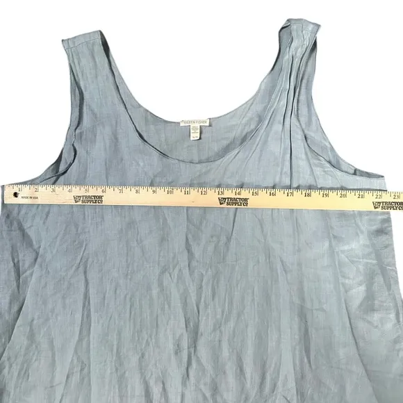 Eileen Fisher Women’s Organic Handkerchief Linen Tank Midi Dress Dawn Light Blue
