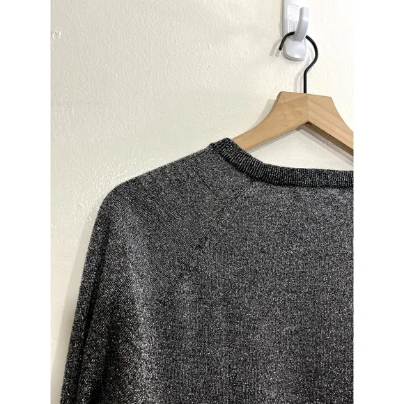 Equipment Femme Womens Metallic Wool Blend Pullover Sweater M Lightweight Office