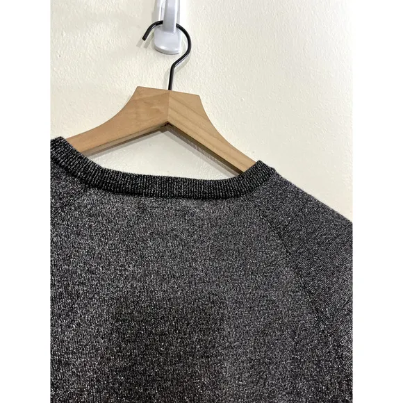 Equipment Femme Womens Metallic Wool Blend Pullover Sweater M Lightweight Office