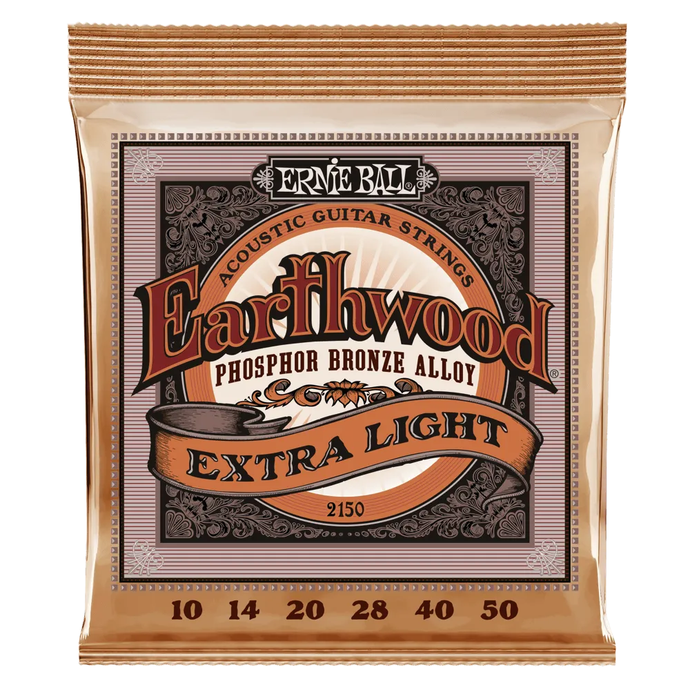 Ernie Ball Earthwood Extra Light Phosphor Bronze Acoustic Guitar Strings, 12.5-56 Gauge