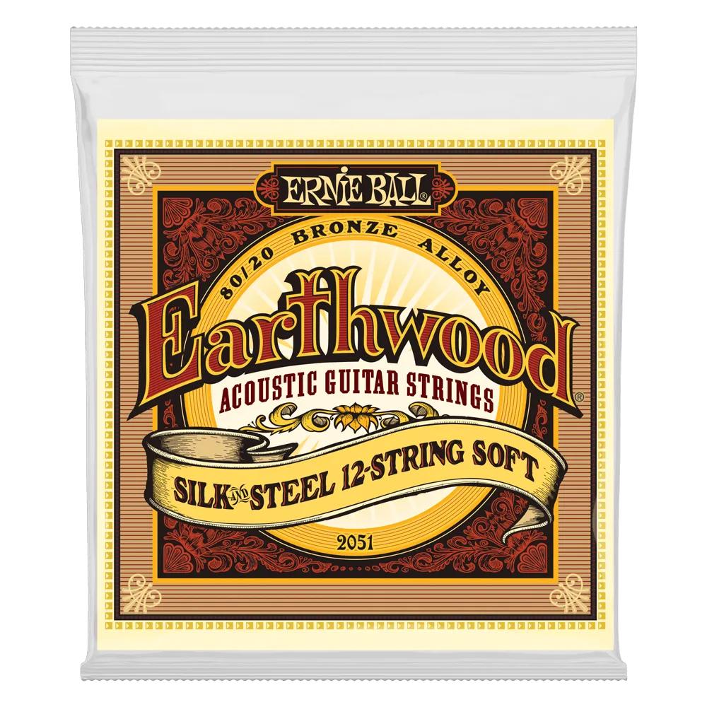 Ernie Ball Earthwood Silk and Steel Soft 12-String 80/20 Bronze Acoustic Guitar String, 9-46 Gauge