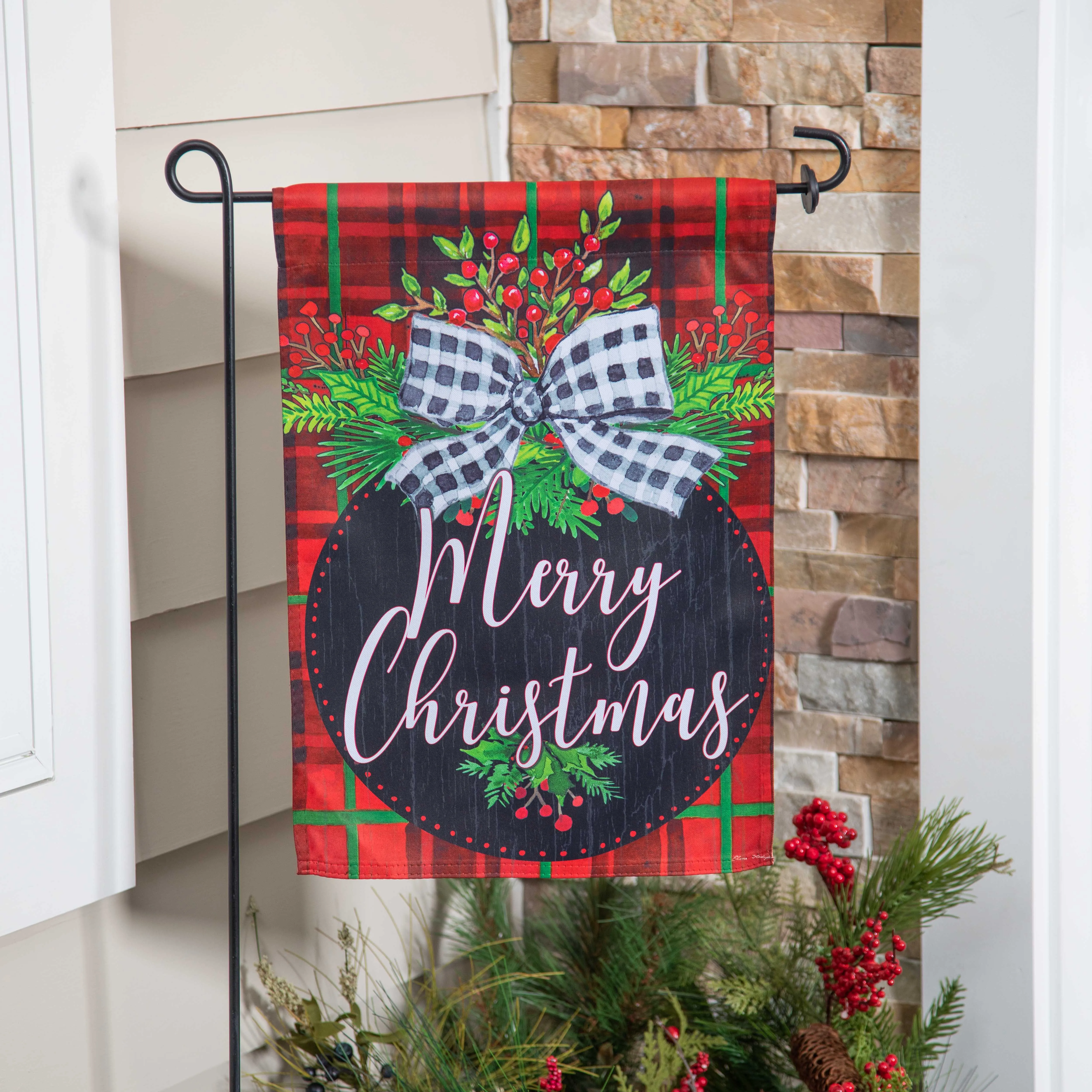 Farmhouse Ornament Suede Garden Flag,14s11079
