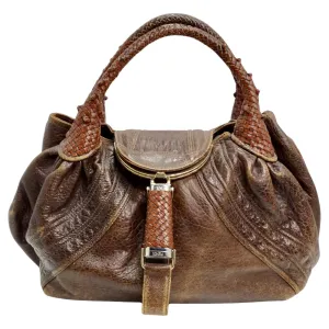 Fendi Brown Leather Spy Shoulder Bag