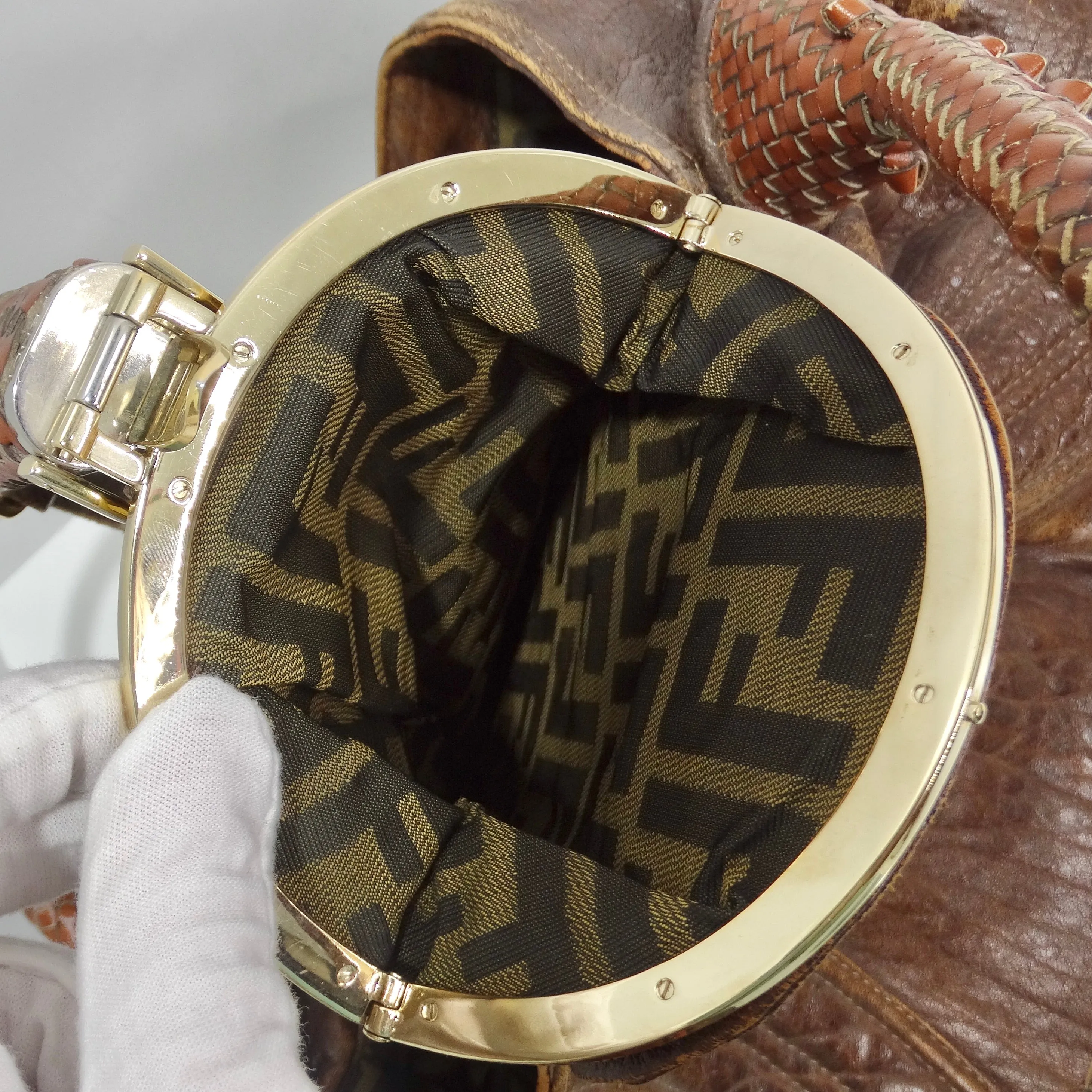Fendi Brown Leather Spy Shoulder Bag