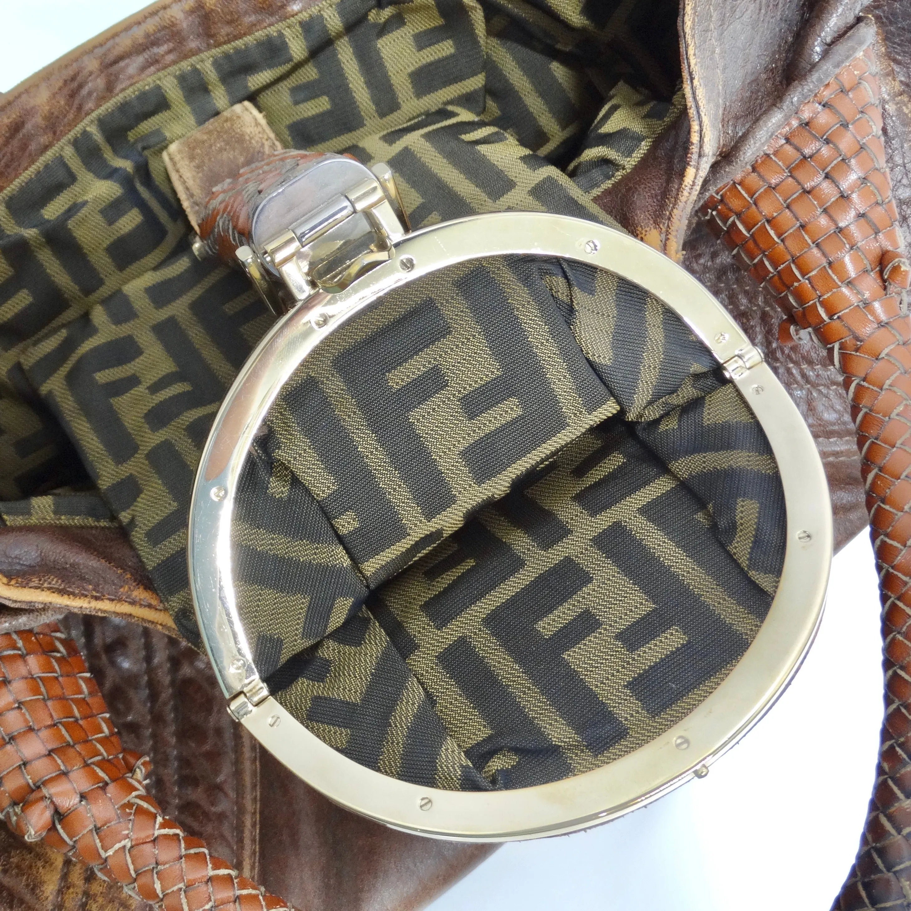 Fendi Brown Leather Spy Shoulder Bag