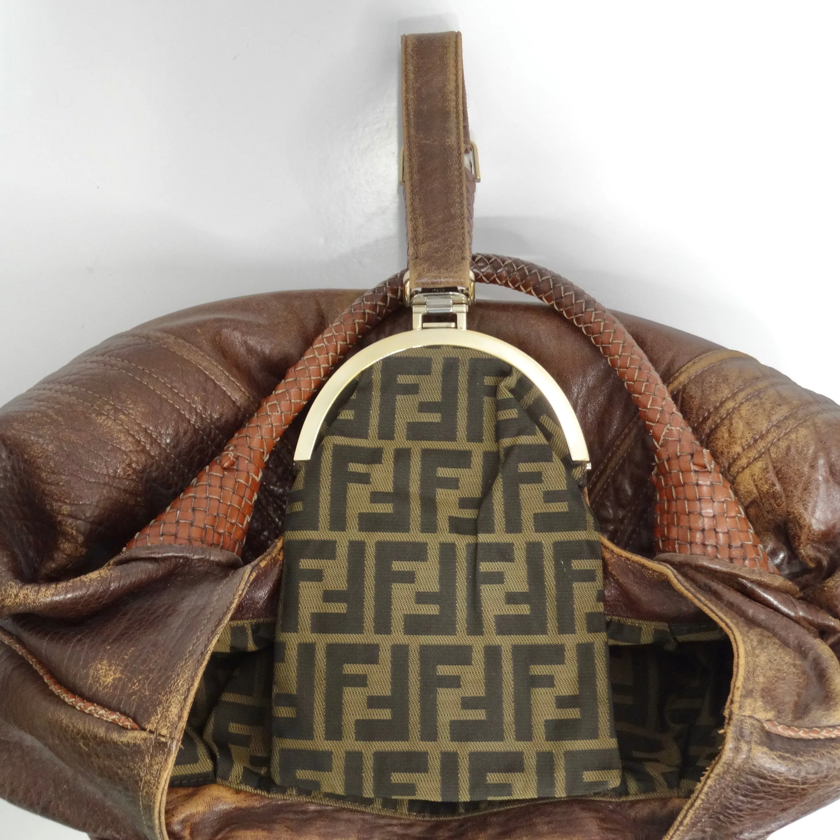 Fendi Brown Leather Spy Shoulder Bag