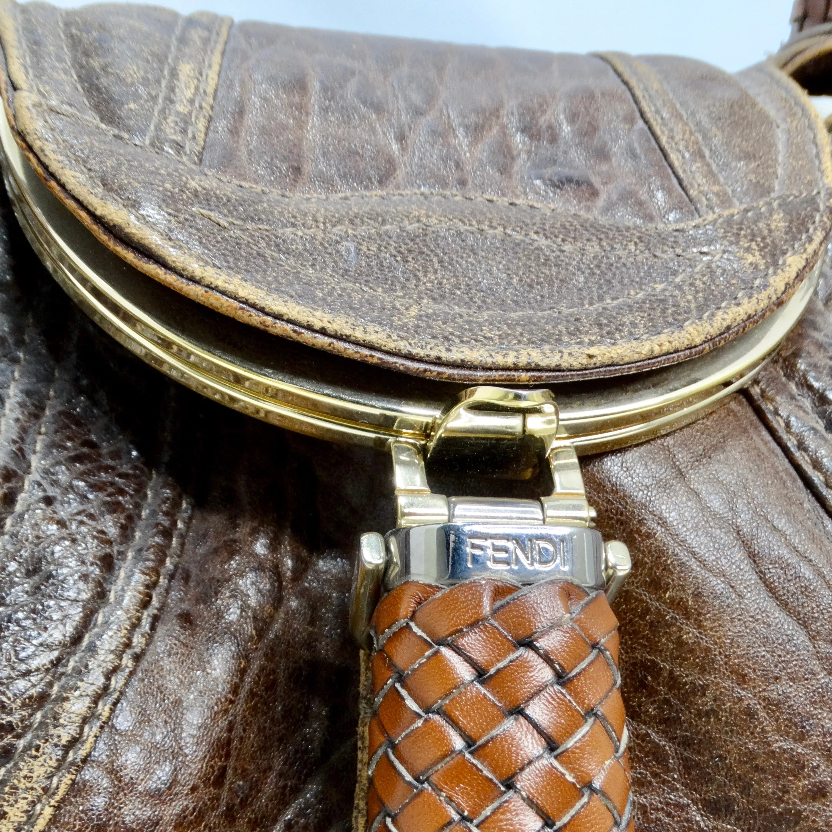 Fendi Brown Leather Spy Shoulder Bag