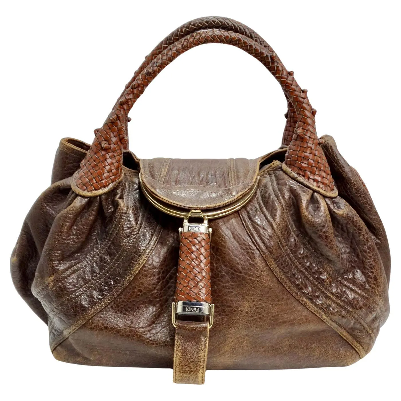 Fendi Brown Leather Spy Shoulder Bag
