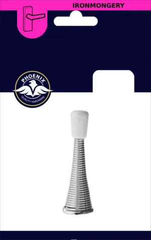 Flexible Door Stop Chrome Pack 2