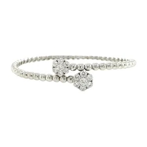 Flexible Double Diamond Bypass Cluster Bangle