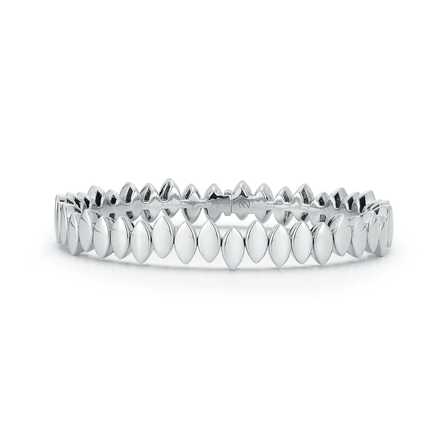 Flexible Plain Gold Navette Bangle