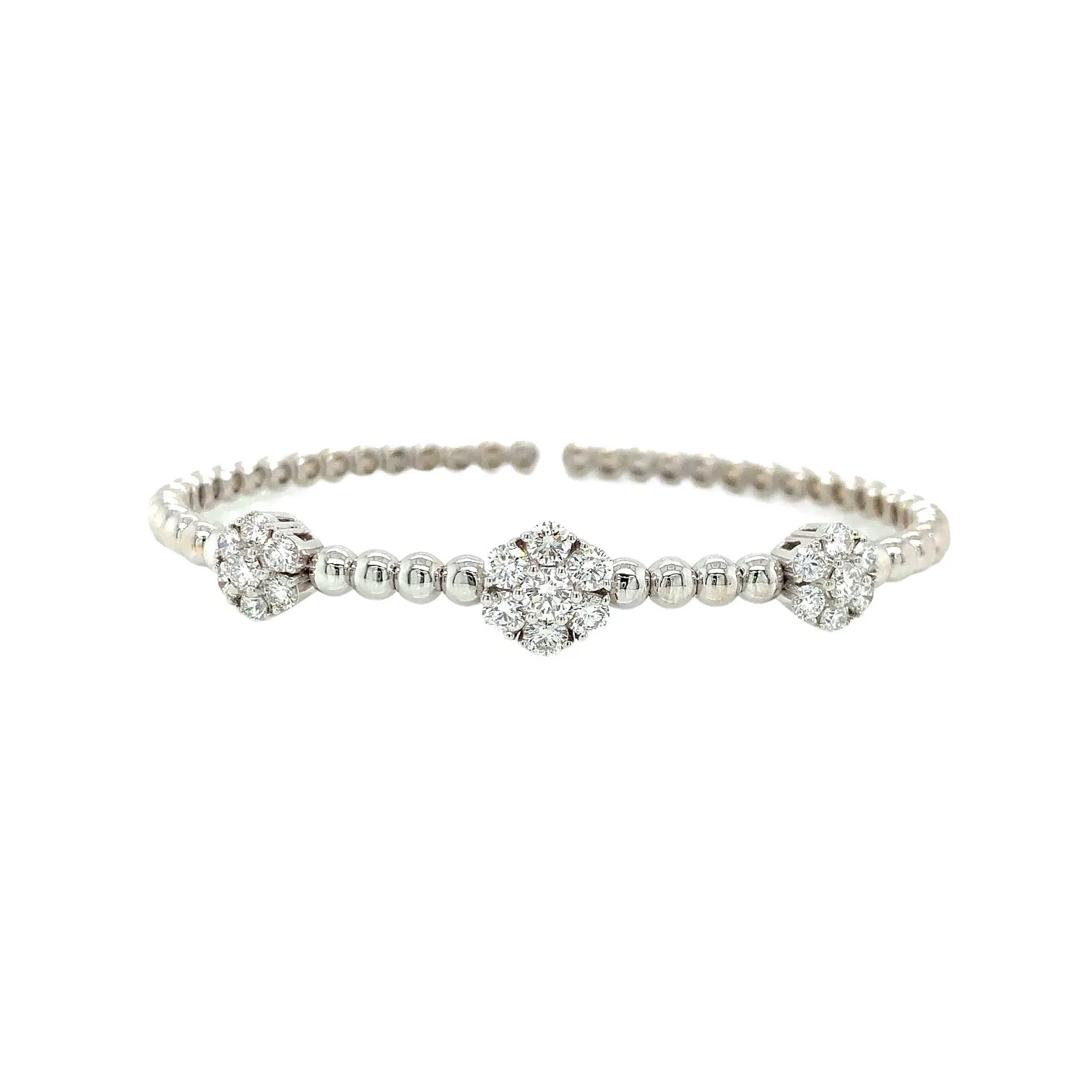 Flexible Triple Diamond Cluster Bangle