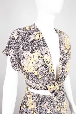 Floral Leaf Top & Ruffle Skirt Set
