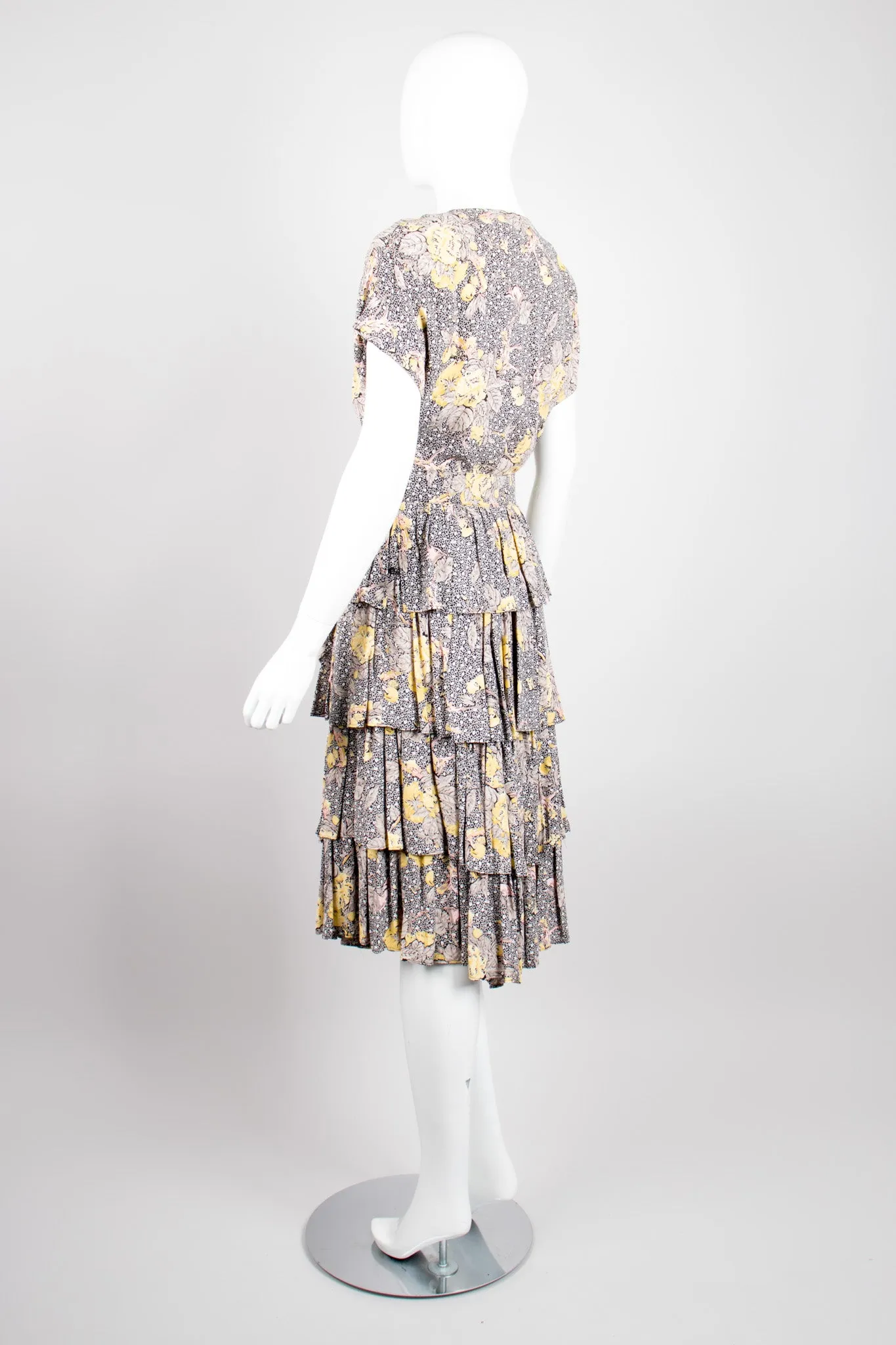 Floral Leaf Top & Ruffle Skirt Set