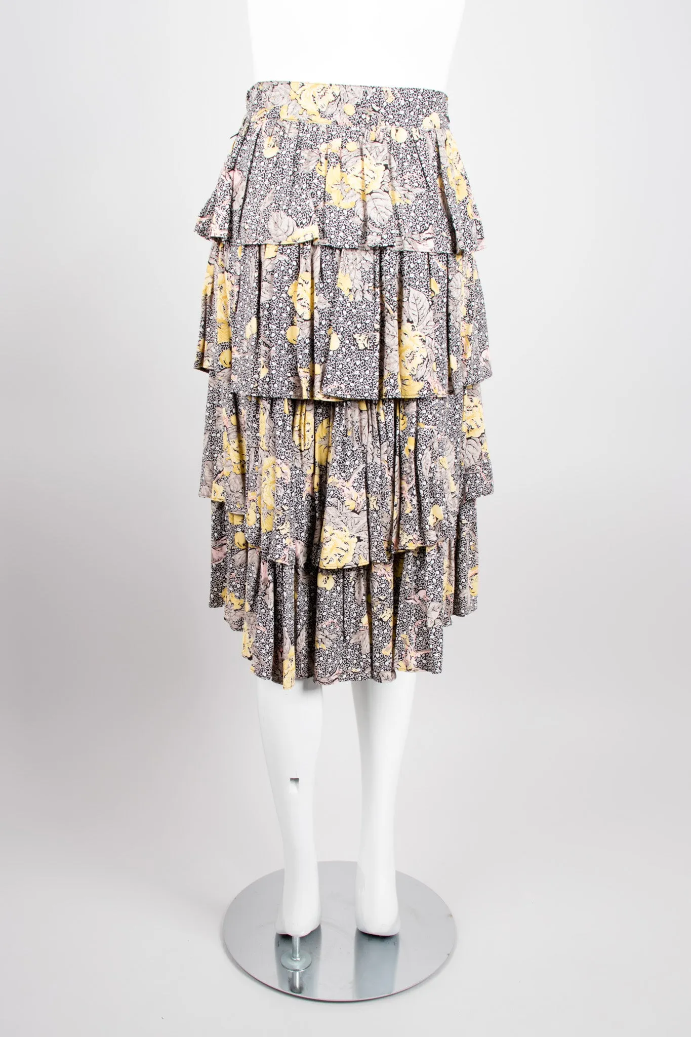 Floral Leaf Top & Ruffle Skirt Set