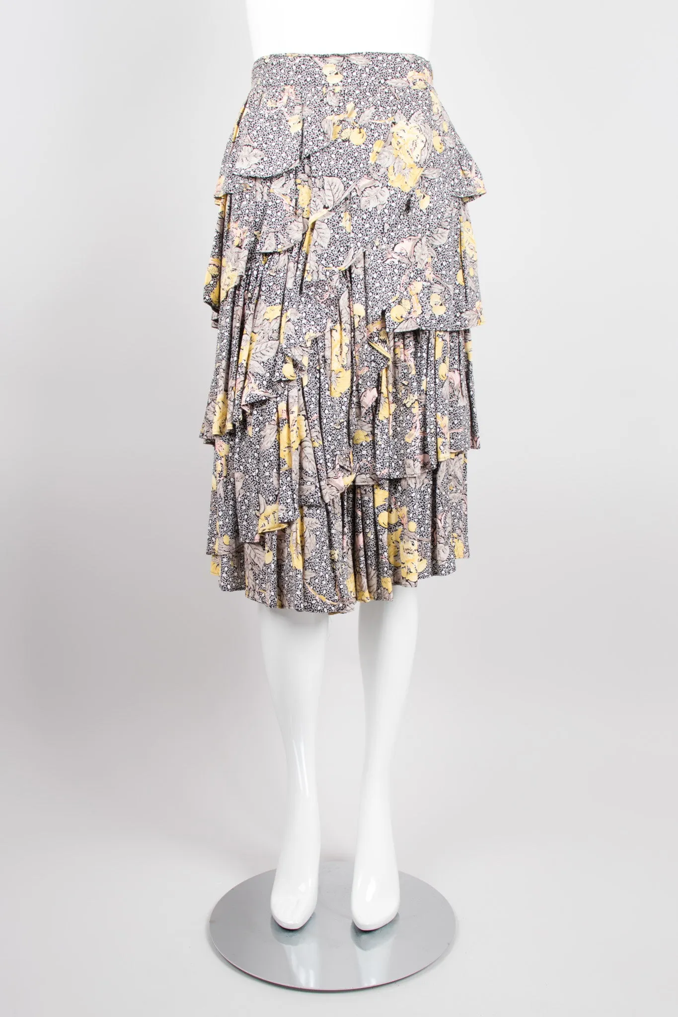 Floral Leaf Top & Ruffle Skirt Set