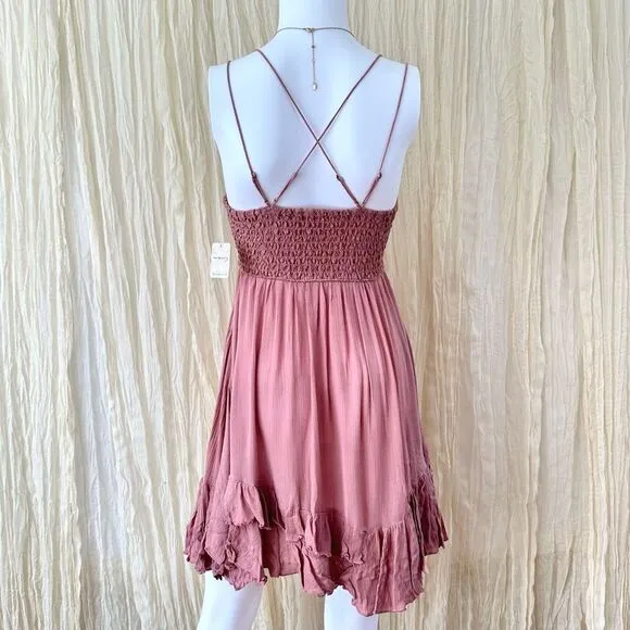 Free People Adella Lace Slip‎ Dress Size Small NEW