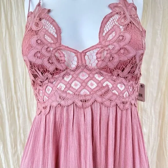 Free People Adella Lace Slip‎ Dress Size Small NEW