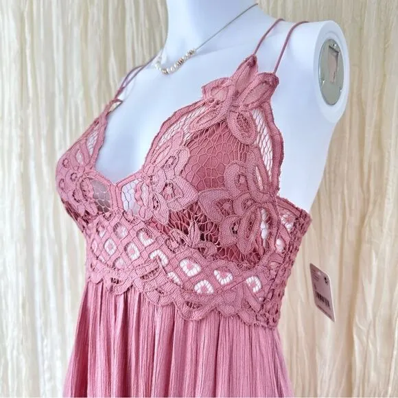 Free People Adella Lace Slip‎ Dress Size Small NEW