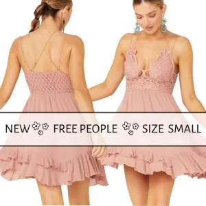 Free People Adella Lace Slip‎ Dress Size Small NEW