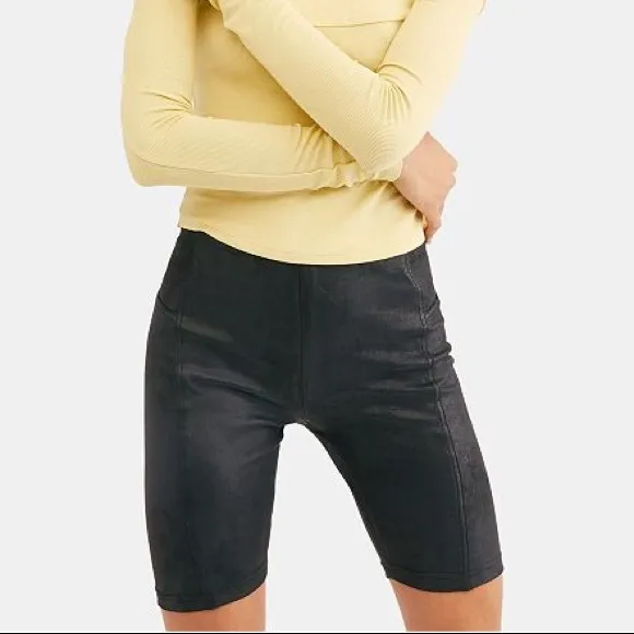 Free People Heatwave Faux Suede Bike Shorts Size S