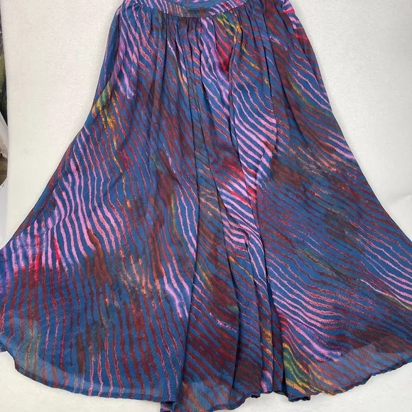 Free People True To You Maxi Skirt Navy Print Size XS