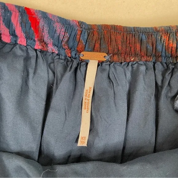 Free People True To You Maxi Skirt Navy Print Size XS