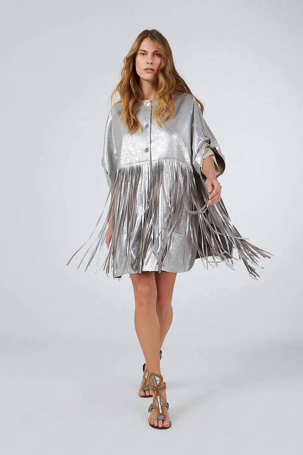 FRINGED SUEDE PONCHOS