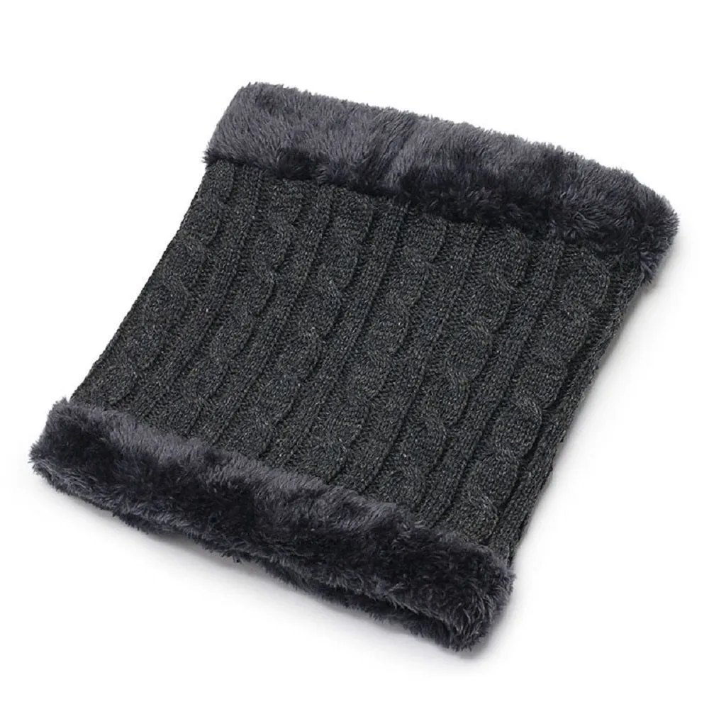 Fur Trim Neck Warmer - Charcoal