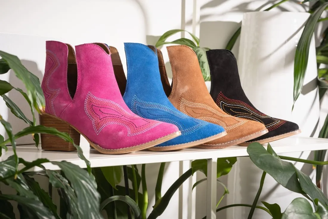 Genuine Suede Journee Ankle Boots in Blue