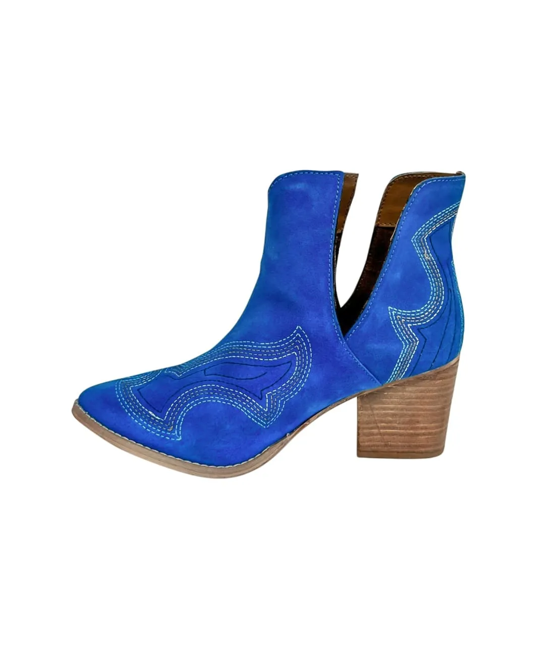 Genuine Suede Journee Ankle Boots in Blue