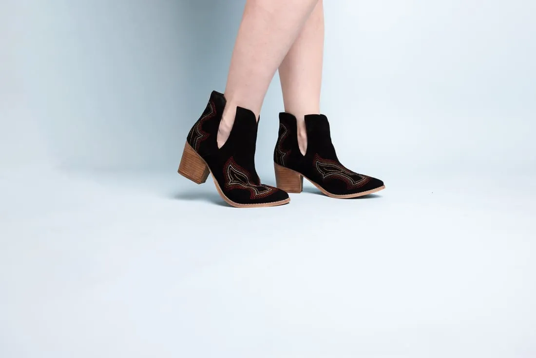 Genuine Suede Journee Ankle Boots in Blue