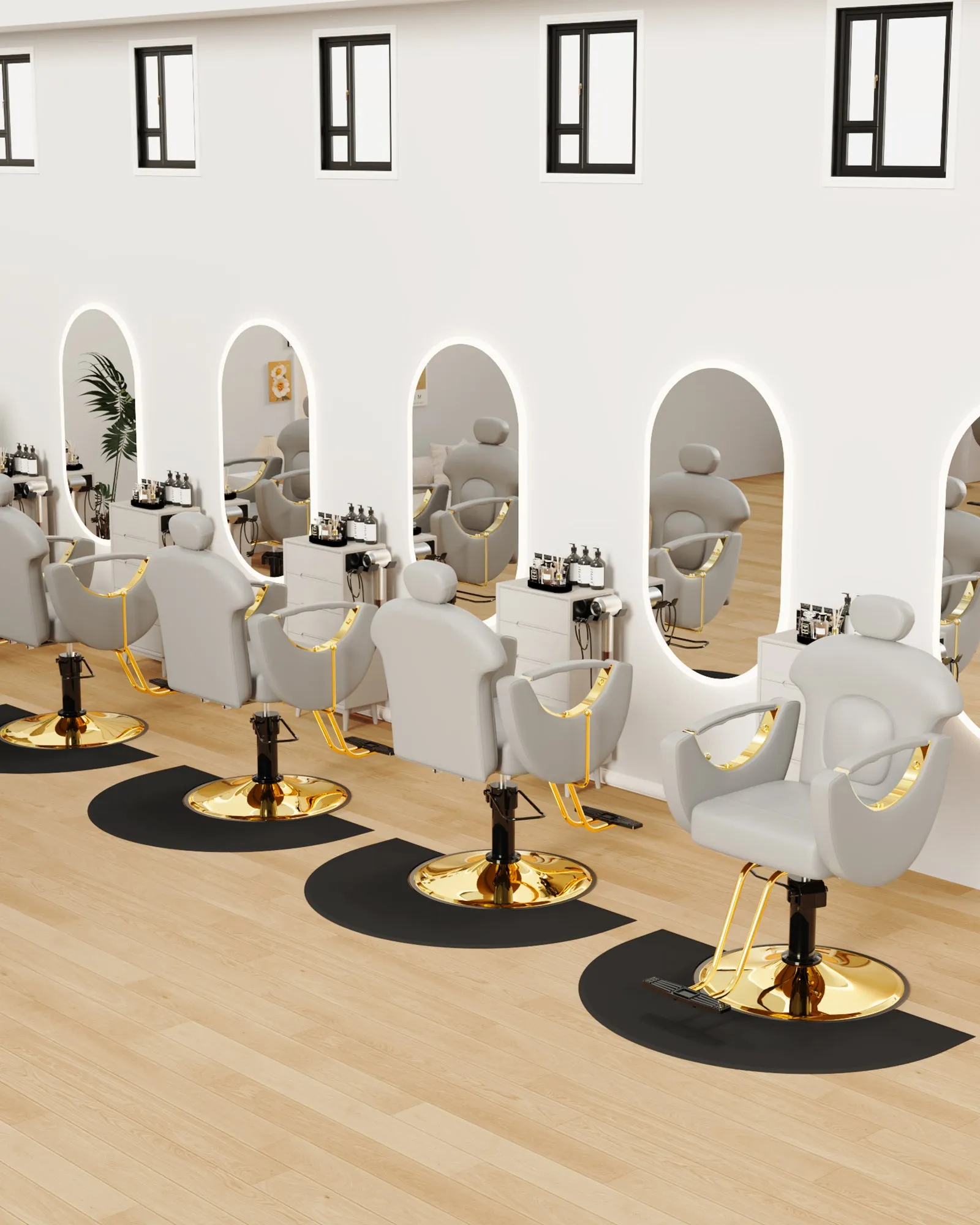 Gold Reclining Salon Chair BS-92