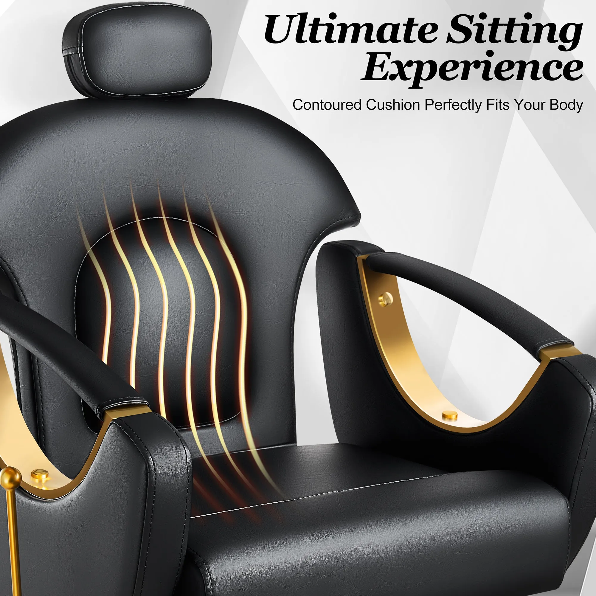 Gold Reclining Salon Chair BS-92