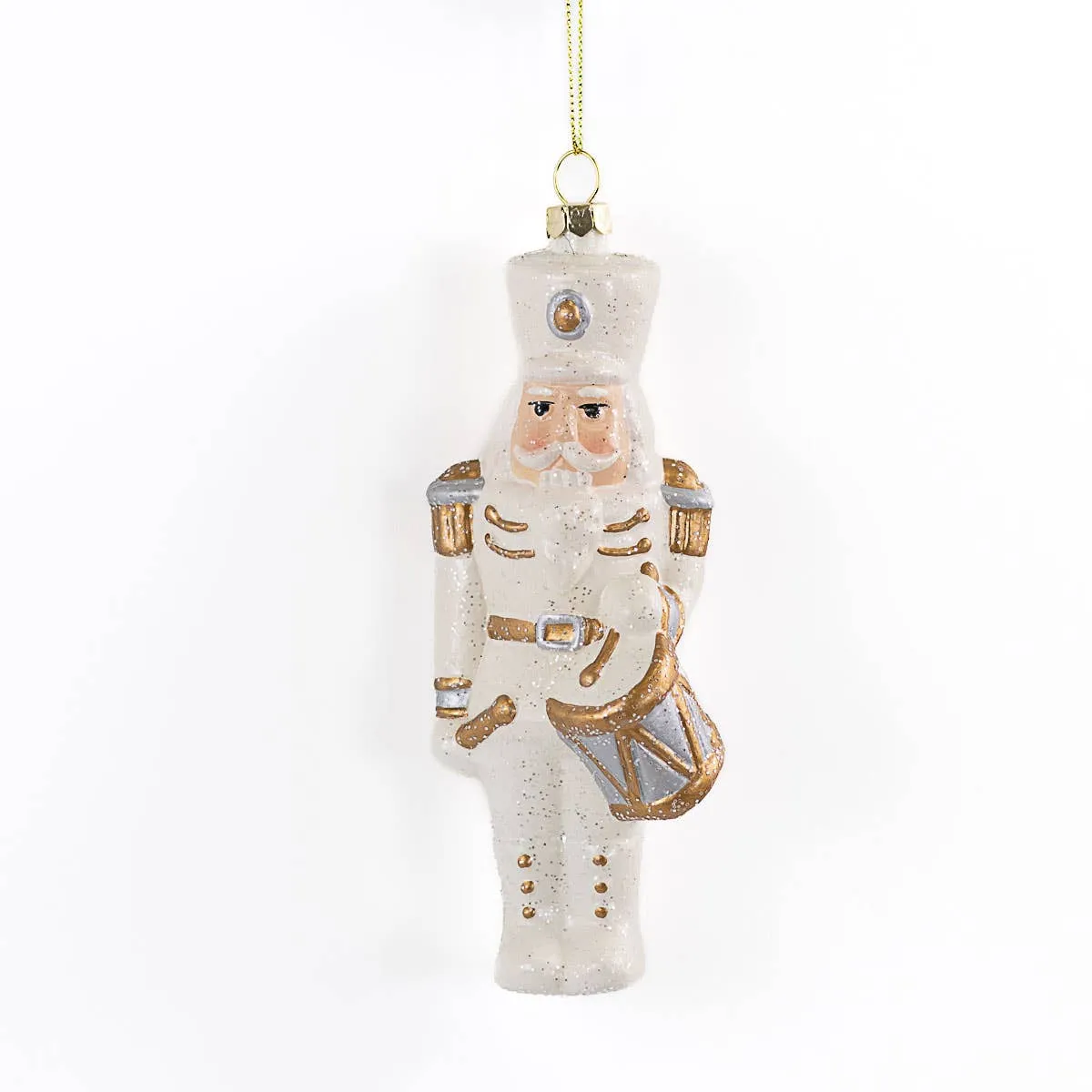 GOLDEN NUTCRACKER ORNAMENT ||  White/Gold
