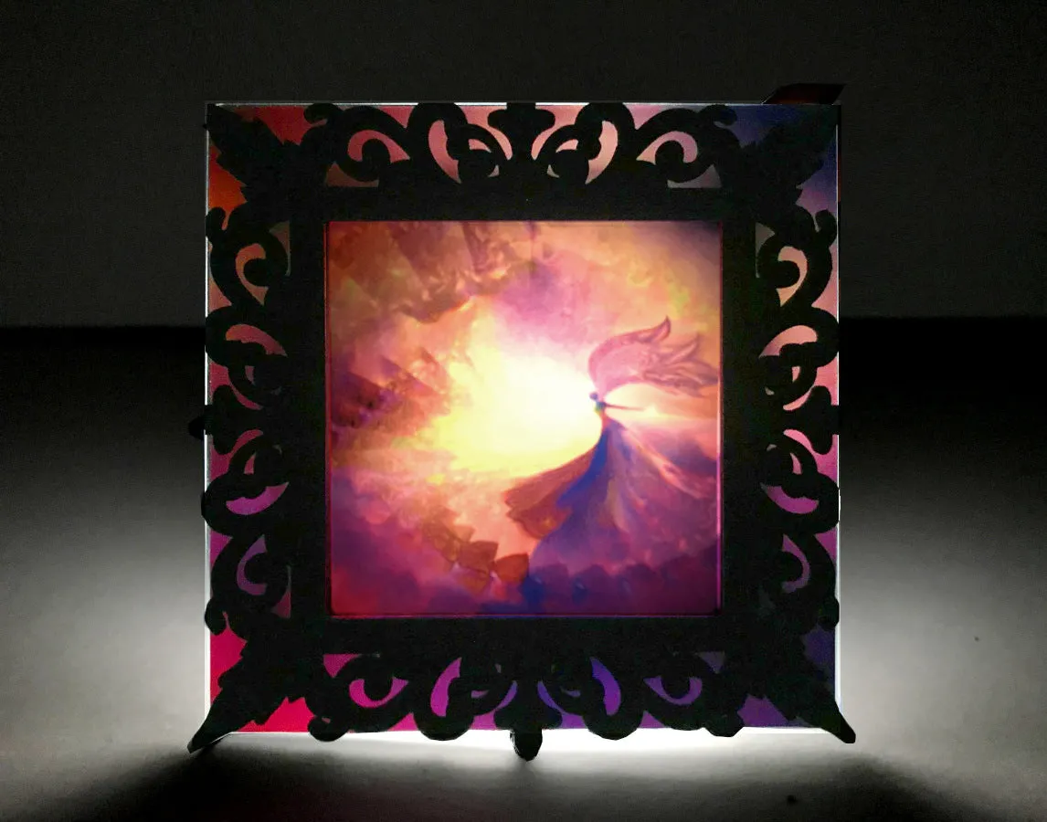 Guardian Angel Night Light, Small Bedside Lamp, Pastel Meditative Lighting - "The Clearing"