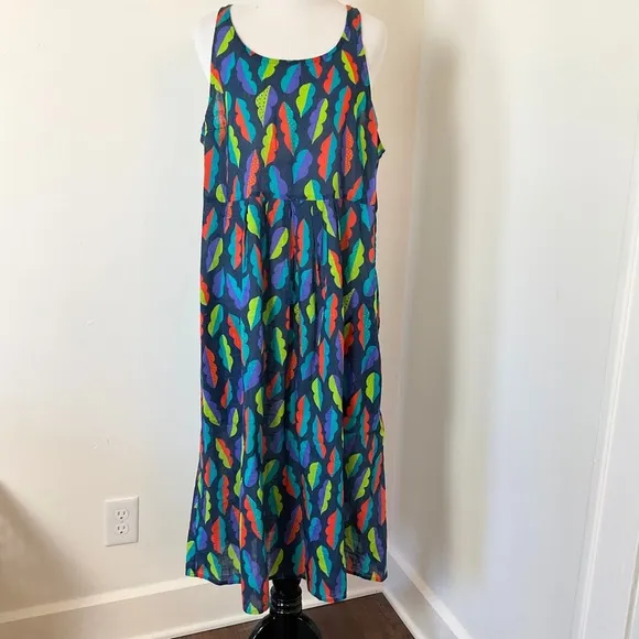 Gudrun Sjoden Dress | Pockets | Midi | Teal | Organic Cotton | Large