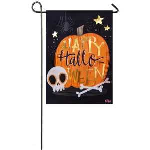 Halloween Skull Garden Suede Flag