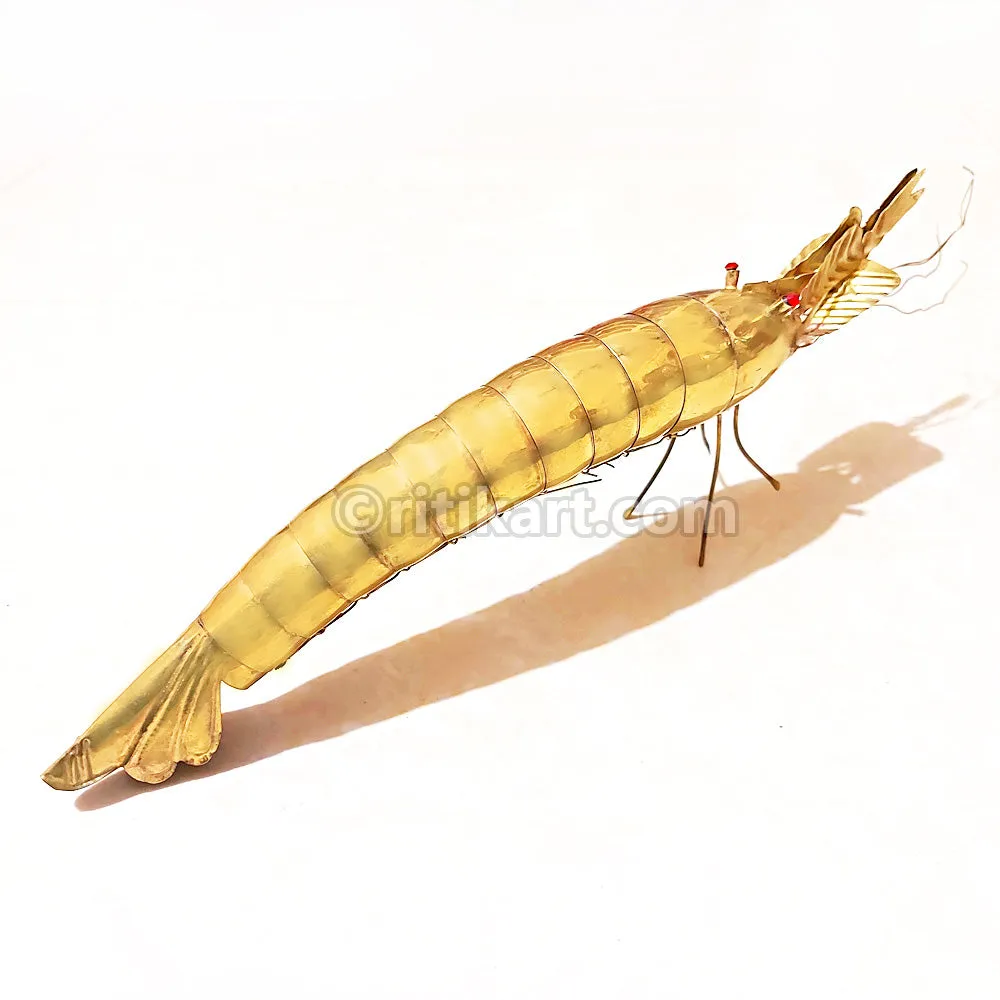 Handmade Flexible Bellaguntha Brass Prawn 11 inch