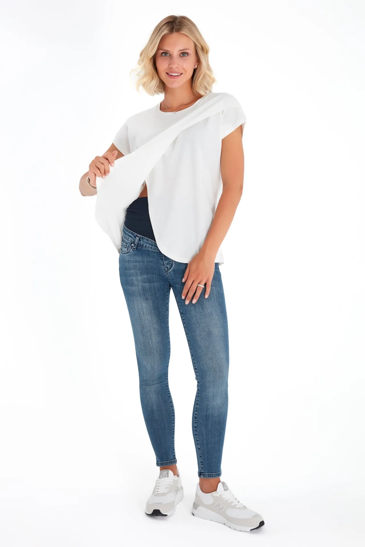 Handy Crossover Short Sleeve Cotton Maternity/Nursing Top