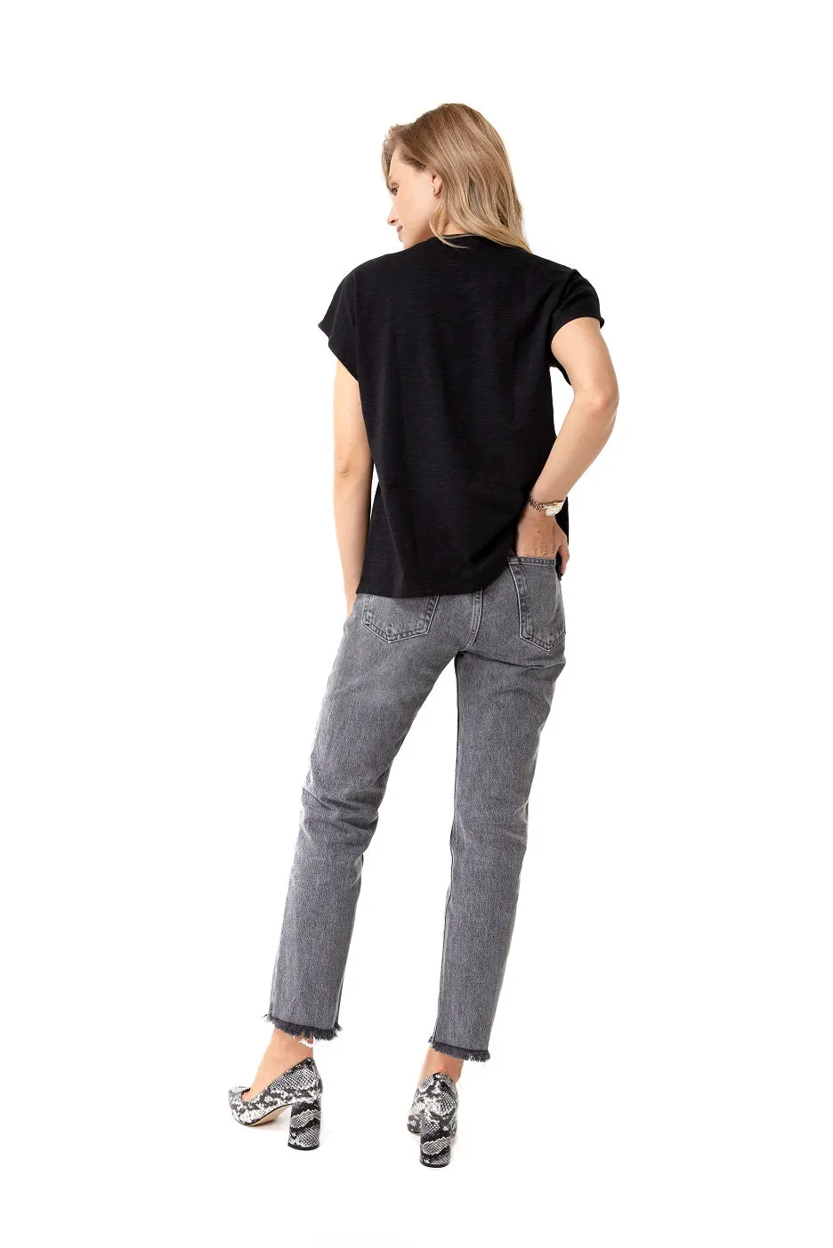 Handy Crossover Short Sleeve Cotton Maternity/Nursing Top