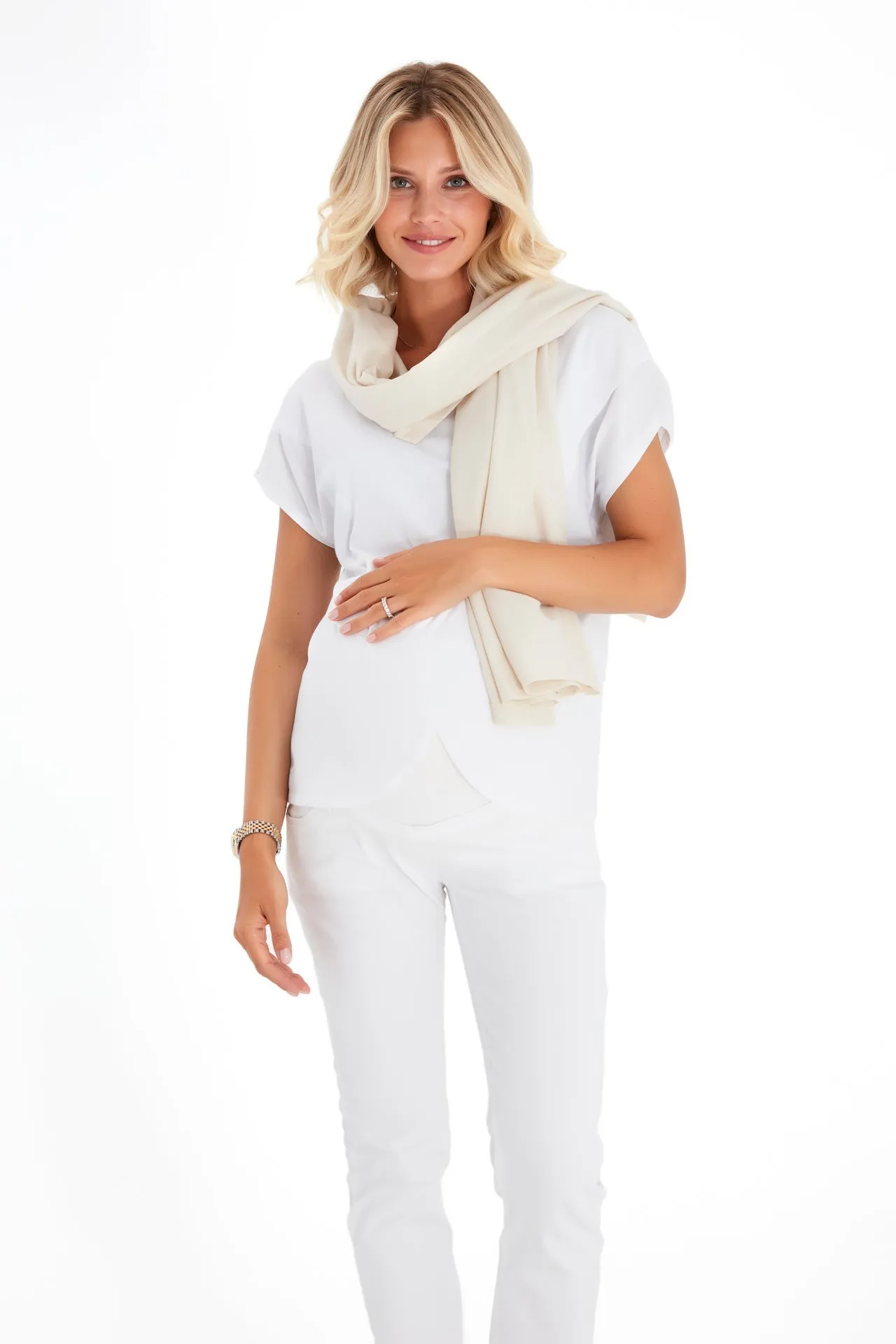Handy Crossover Short Sleeve Cotton Maternity/Nursing Top