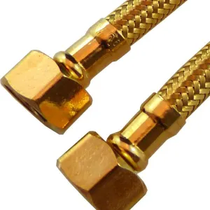 Haron B4F24G 24″ (600mm) GOLD 1/2″F x 1/2″F Stainless Steel Braided Hose
