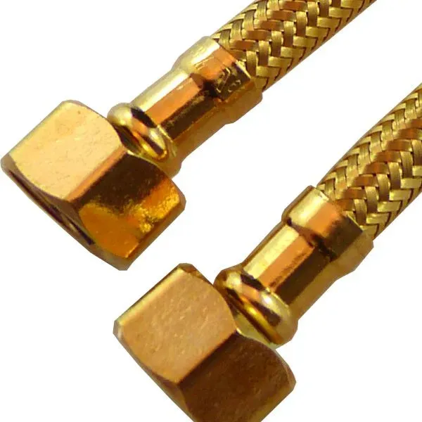 Haron B4F24G 24″ (600mm) GOLD 1/2″F x 1/2″F Stainless Steel Braided Hose